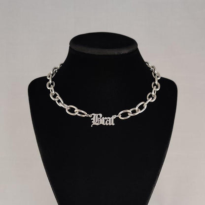 Pet Name Chain Choker- Stainless Steel, Chunky, Bold, Durable - Altcultures