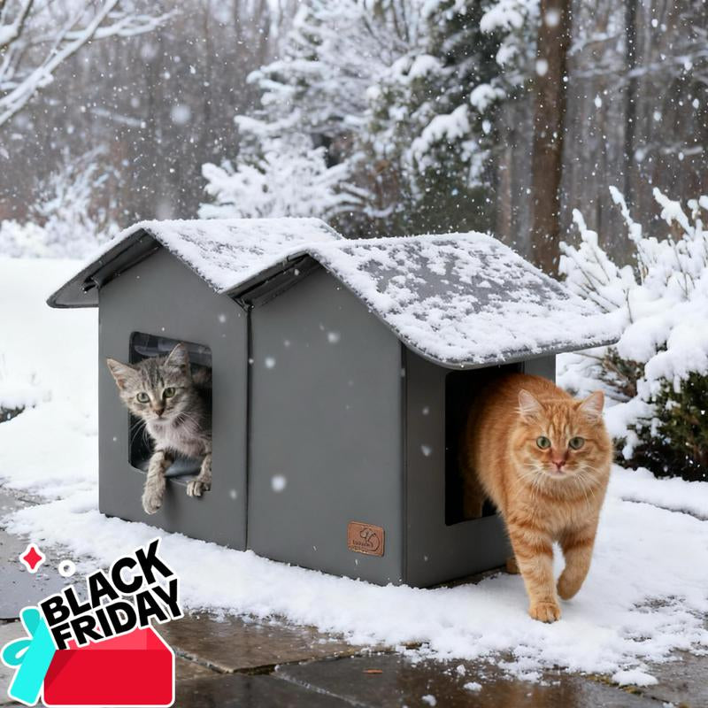Bedsure Clawsable Indoor Outdoor Cat House - Cozy Insulated Waterproof Shelter with Raised Base, Stray Cat Shelter, Winter Warm Pet Hideout, Tiktokshopblackfriday Choice, for Feral Barn Cats and Kittens