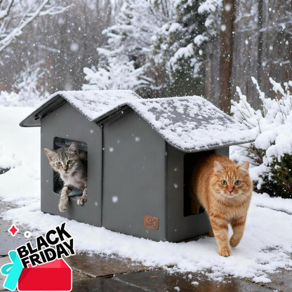 Bedsure Clawsable Indoor Outdoor Cat House - Cozy Insulated Waterproof Shelter with Raised Base, Stray Cat Shelter, Winter Warm Pet Hideout, Tiktokshopblackfriday Choice, for Feral Barn Cats and Kittens