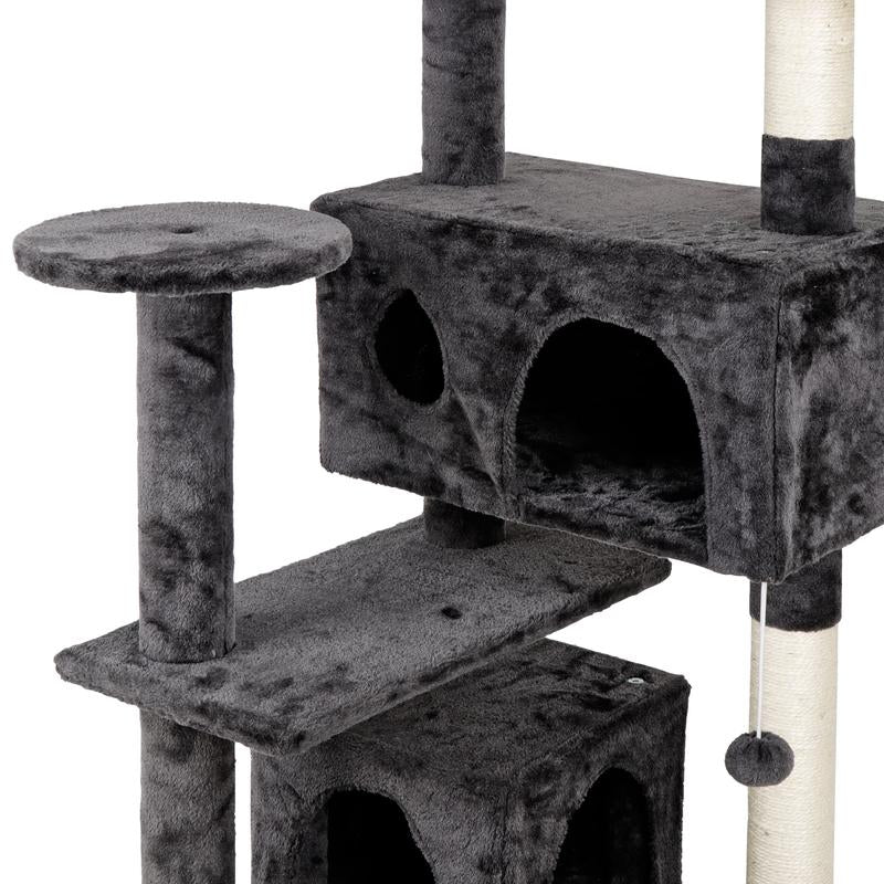 NOVA 53-Inch Cat Tree Cat Tower Condo W/Scratching Posts, Kitten Play House Dark Gray