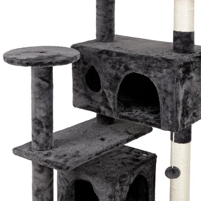 NOVA 53-Inch Cat Tree Cat Tower Condo W/Scratching Posts, Kitten Play House Dark Gray