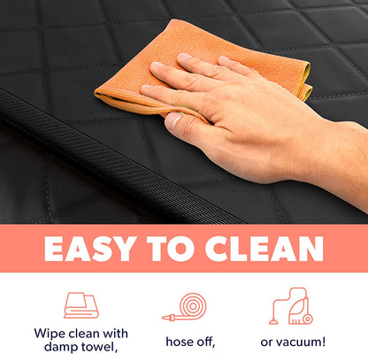 Black Car Rear Seat Cover for Dogs, Durable Waterproof & Scratch Resistant Vehicle Backseat Protector, Nonslip Dog Accessory & Pet Protection for Back Seats, Machine Washable