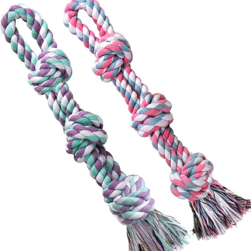 UPSKY Christmas Dog Rope Toys ,Dental Cleaning Chew Toys, Dog Tug Toy for Boredom, Dog Rope Toys for Medium Large Pet