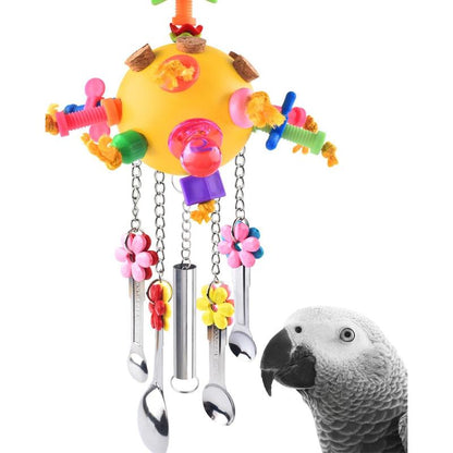 Bird Toys, Parrot Pull Spoons Colorful Acrylic Stick Toys Bird Chew Toys for Amazon Parrot, African Grey, Conure, Caique, Quaker, Small Cockatoo, Mini Macaw, Eclectus and Similar Birds