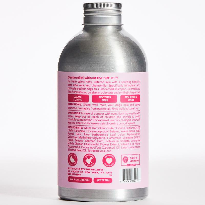 FINN Fur Hero Vet-Formulated Shampoo for Dogs with Aloe Vitamin E & Coconut Cleansers Natural Chamomile Scent Softens Shine First Use