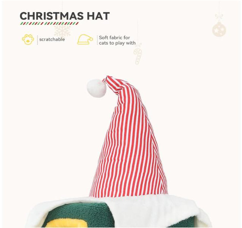 Yitahome 60" Christmas Cat Tree with 3 Cat House, Cat Tower for Indoor Cats with Cat Condos, Cute Cat Tree with Plush Ball, Christmas Tree Cat House